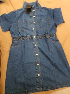 💎New with Tag Denim Lapel Coller Shirt Dress💎