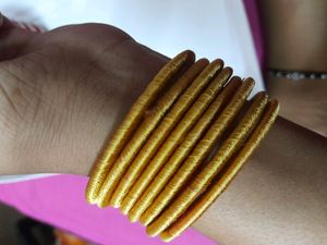 2.4 Hand Made Silk Thread  Bangle Set For Sale