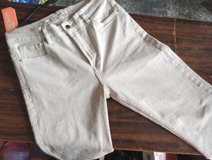 Beige Denim Jeans