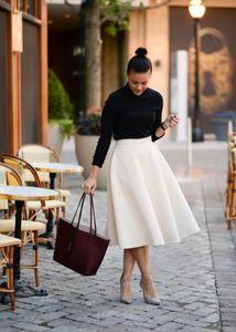 Chic Flared White Skirt