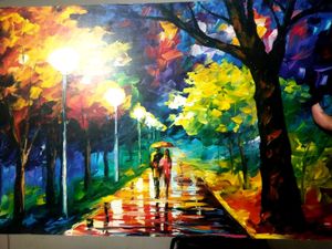 Colorful Park Oil Painting photo