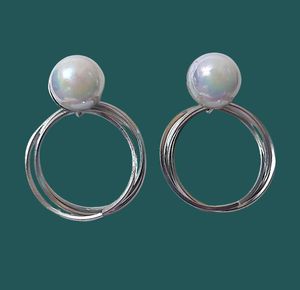 Pearl Hoop Earring, Drop Earring, Unique Earring