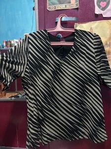 Striped V-Neck Top
