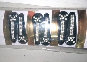 Stone Embellished Hair Clips 13 Pairs