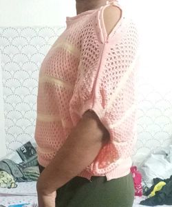 Pink Crochet Sweater