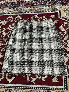 Plaid Tweed Mini Skirt