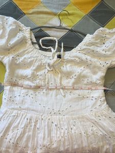 Schiffli  White Mini Dress
