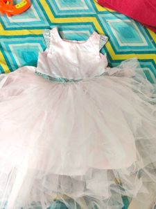 Beautiful High Low Pattern Frock For 2-4 Year Old