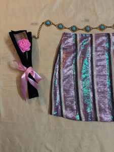 ⋆˚꩜｡ y2k pink sequin skirt ⋆˚꩜｡