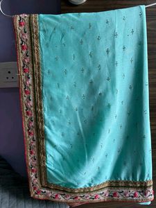 Beautiful Saree With Embroidery Border