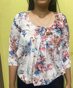 White Floral Top