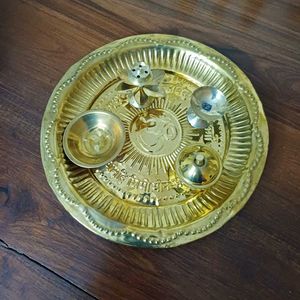 Golden colour Pooja Thali Set