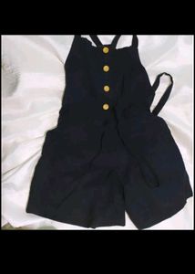 Black Button-Up Romper