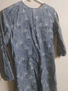 Floral Print Grey Kurti