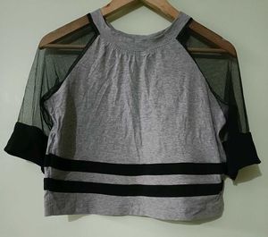Grey Crop Top
