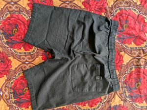 Snitch Linen Shorts (W32) Black + Brown