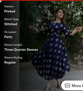 Stylish Navy Blue Printed Dress