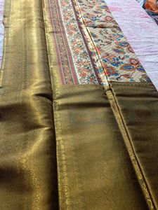 Digital Floral Softy Kuberpattu In Olive Shade