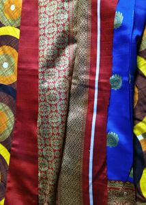 Red &amp; Blue dual-tone soft silk saree ♥️💙