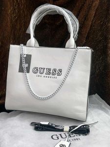 Guess White Tote Bag