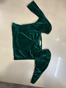 Green New Velvet Top