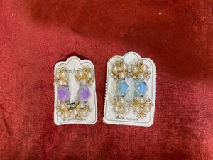 Pearl & Crystal Heart Earrings