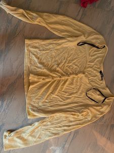 Cute Yellow Button-Up Top