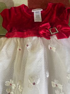 Beautiful Red And White Net Frock