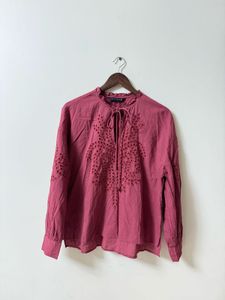 Zara Schiffli Cotton Top