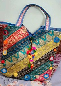 Multicolor With Zari Work Wit Mirror