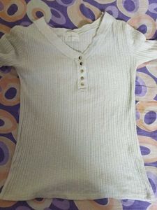 White Wollen Korean Pullover
