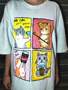 Hand-Painted Kitten T-Shirt