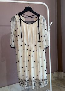 Nude Embroidery Dress