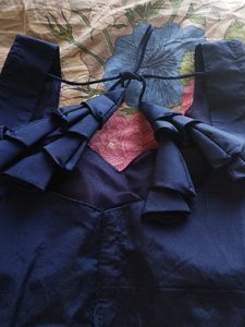 Navy-Blue Sleeveless Blouse