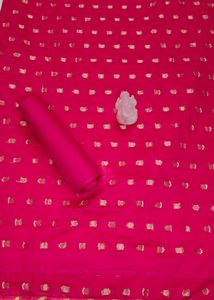 Women Saree Mall Silk Blend Zari Pink Suit Fabric