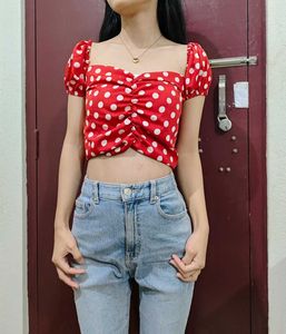 Red Polka Dot Top