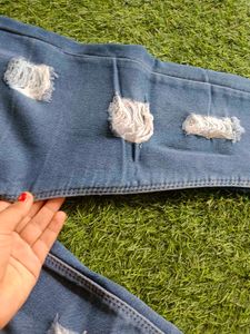 Blue Ripped Women Jeans