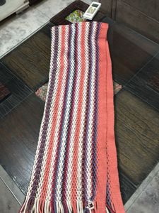 Striped Knit Throw Muffler (stal