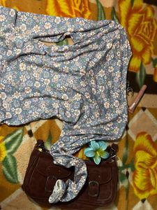 Floral Long Sleeve Crop Top