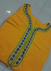 Elegant Yellow Cotton Kurta