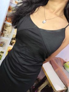 black bodycon slip dress