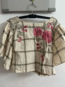 Floral Check Top