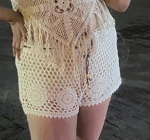 Crochet Beige Shorts