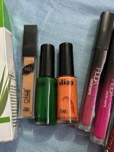 Combo Of Foundation, Concealer, Nails, Lipstick,