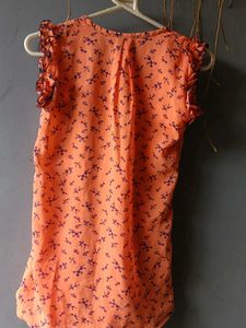Orange Printed Top