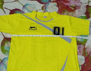 Yellow Sport T-Shirt with Reflective Stripes