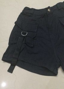 Sky Blue Jeans And Cargo Shorts For Women