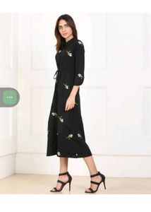 Floral Black Shirt Dress