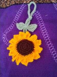 Crochet Sunflower Keychain