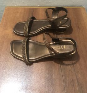 Elegant Bronze Beaded Sandals